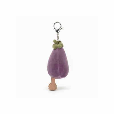 Jellycat Vivacious Vegetable Aubergine Bag Charm USA | 03861LOXM